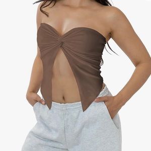 NEW MISSACTIVER Women’s Y2K Sexy Twist Front Tube Top. XS
